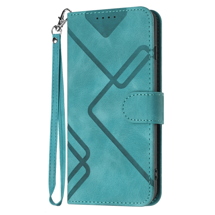 Line Pattern Skin Feel Leather Flip Phone Case - For Samsung Galaxy S23 Ultra - mosaccessories
